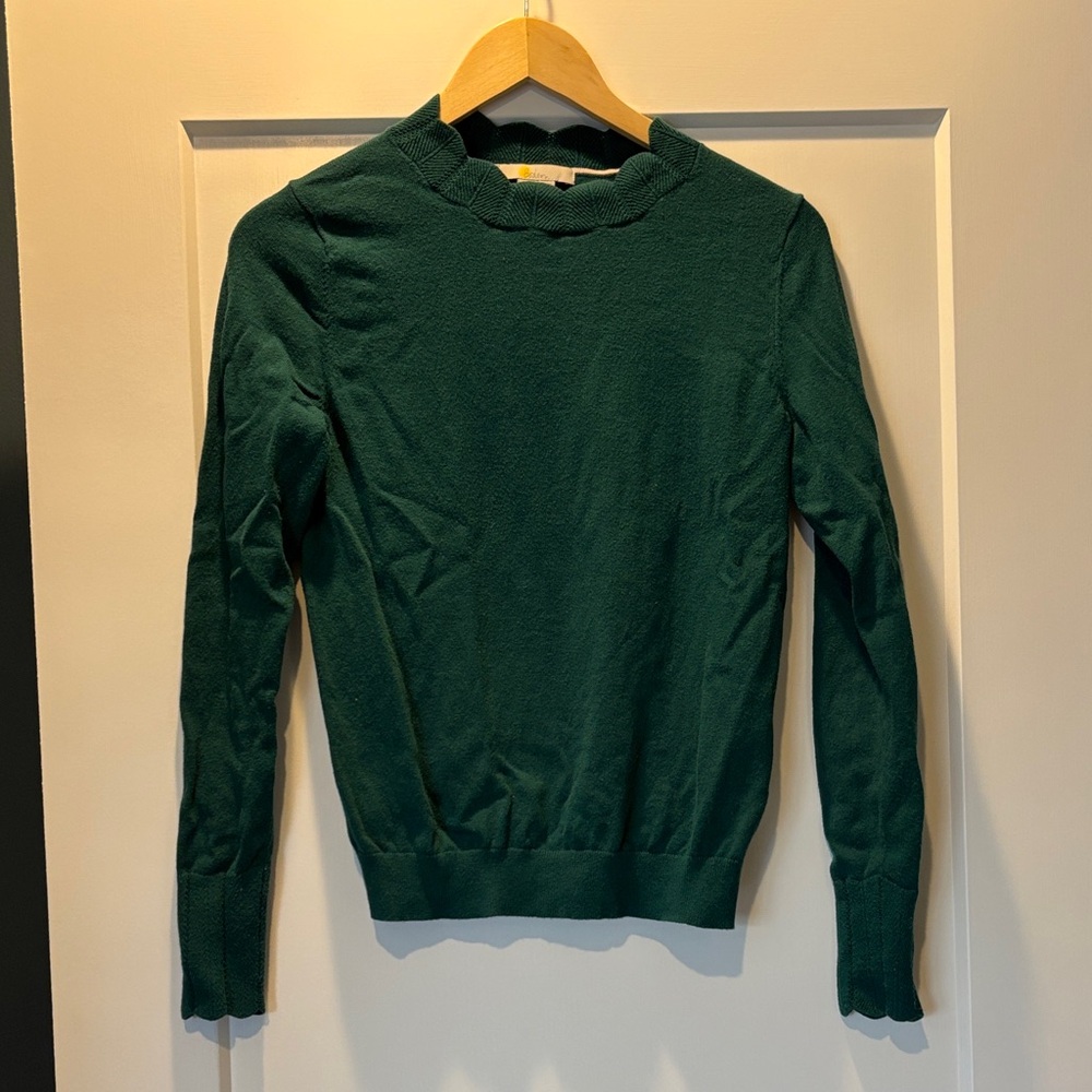Boden Hunter Green Scalloped Sweater- size 4